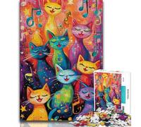 Jigsaw Puzzles for Adults 1000 Piece Abstract Art Cat 1000 Pieces for Teenagers,Educational Toy Funny Family Games Unique Home Decor 26x38cm