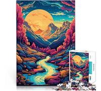 Jigsaw Puzzles for Adults 1000 Piece Abstract Art Valley River Brain Teaser Every Piece is Unique - Challenging Family Fun Game 26x38cm