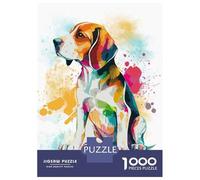 Jigsaw Puzzles for Adults 1000 Piece Abstract Colorful Beagle Puzzles for Adults Relax Games Pattern Assembly Christmas Birthday Gifts 52x38cm/1000pcs