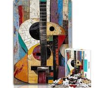 Jigsaw Puzzles for Adults 1000 Piece Abstract Guitar Teenager Jigsaw,Challenging Game Toys Wall Decoration Unique Birthday And Xmas Gifts (size 38x26cm)