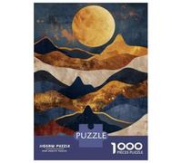 Jigsaw Puzzles for Adults 1000 Piece Abstract Moonlit Mountain Landscape Art Print Jigsaw Puzzle Fun Games Birthday Present Unique Birthday And Xmas Gifts 70x50cm/1000pcs
