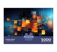 Jigsaw Puzzles for Adults 1000 Piece Abstract Orange Cubes Network Jigsaw for Adults Family Games But Fun And Humorous Christmas Birthday Gifts 38x26cm/1000pcs