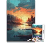 Jigsaw Puzzles for Adults 1000 Piece Abstract River Forest Hands-on Game Learning Educational Gift For Birthdays Size 38x26cm