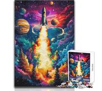Jigsaw Puzzles for Adults 1000 Piece Abstract Rocket Launch Hands-on Game Learning Educational Gift For Birthdays Size 50x75cm