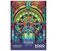 Jigsaw Puzzles for Adults 1000 Piece Abstract Stained Glass Window Adult Puzzles Toy Wall Decor Wall Decoration Deal As Gifts for The Whole Family 52x38cm/1000pcs