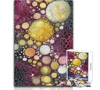 Jigsaw Puzzles for Adults 1000 Piece Abstract Watercolor Circles Hands-on Game Learning Educational Gift For Birthdays Size 38x26cm