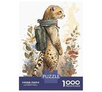 Jigsaw Puzzles for Adults 1000 Piece Adorable Cheetah Puzzle for Adults Brain Teaser Game Enhance Memory Fun at Home Activities, 38x26cm/1000pcs