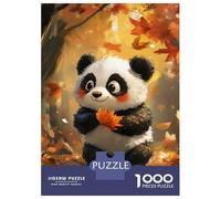 Jigsaw Puzzles for Adults 1000 Piece Adorable Panda in Autumn Puzzle for Adults Brain Teaser Game Presents for Women Fun Activities at Home 52x38cm/1000pcs