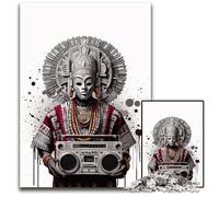 Jigsaw Puzzles for Adults 1000 Piece African King with Boombox Puzzles for Adults Challenging Brain Teaser Family Activity Home Decor 1000 PCS(75x50cm)