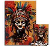 Jigsaw Puzzles for Adults, 1000 Piece African Tribal Graffiti Wooden Puzzles Brain Challenge Gift, Educational Activity for Teenagers 50x75CM/19.68x29.52inch