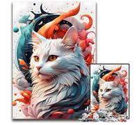 Jigsaw Puzzles for Adults 1000 Piece Ai Cat Or Vector Cat Wooden Jigsaw Puzzles DIY Home Decor Gift Adult Brain Teaser 1000 PCS(75x50cm)