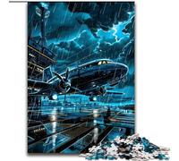 Jigsaw Puzzles for Adults 1000 Piece Aircraft Under Lightning 1000 Pieces Puzzles for Adults for The Whole for Women, Gifts for Men size 26x38cm