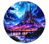 Jigsaw Puzzles for Adults 1000 Piece Alien Planet Landscape Cardboard Round Jigsaw Puzzles Challenging DIY Art for Enthusiasts, for Relaxation 67.5x67.5cm