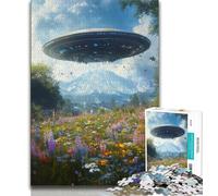 Jigsaw Puzzles for Adults 1000 Piece Alien Spaceship,Brain Intelligence Challenge Addictive Toys Birthday Present,Gifts,Wall Art 75x50cm