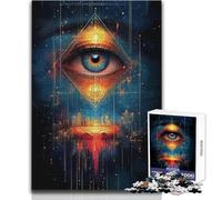 Jigsaw Puzzles for Adults 1000 Piece All-Seeing Eye Cityscape Hands-on Game Learning Educational Gift For Birthdays Size 38x26cm