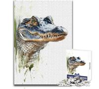 Jigsaw Puzzles for Adults 1000 Piece Alligator Portrait Hands-on Game Learning Educational Gift For Birthdays Size 50x75cm