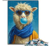 Jigsaw Puzzles for Adults 1000 Piece Alpaca Blowing Bubbles 1000 Pieces Puzzles for Adults Educational Game Challenge Toy (size 26x38cm)