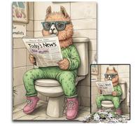 Jigsaw Puzzles for Adults, 1000 Piece Alpaca Go Toilet Wooden Jigsaw Puzzles Challenging Brain Teaser for Teenagers, Family Game Night Fun 50x75CM/19.68x29.52inch