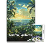 Jigsaw Puzzles for Adults 1000 Piece Amazon Rainforest Brazil Landscape Art Hands-on Game Learning Educational Gift For Birthdays Size 38x26cm