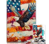 Jigsaw Puzzles for Adults 1000 Piece American Flag Eagle 1000 Pieces for Teenagers,Educational Toy Funny Family Games Unique Home Decor 26x38cm