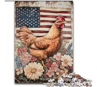 Jigsaw Puzzles for Adults 1000 Piece American Flag Rooster, Family Entertainment Toys Is Ideal As Gifts for The Whole Family for 14+ (Size 26x38cm)