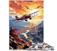 Jigsaw Puzzles for Adults 1000 Piece An old plane above the mountains Challenging Game 26x38cm Stress Reliever Staycation Kill time