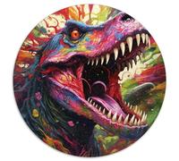 Jigsaw Puzzles for Adults 1000 Piece Ancient Dinosaurs Round Puzzles Challenging Brain Teaser for Teenagers,Perfect for Home Decor Or Gift (67.5x67.5cm)