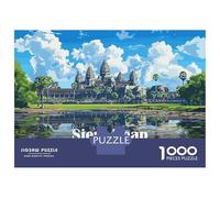 Jigsaw Puzzles for Adults 1000 Piece Angkor Wat Temple, Siem Reap Puzzle for Adults Brain Teaser Game Difficult Hard Deal As Gifts for The Whole Family 70x50cm/1000pcs