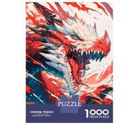 Jigsaw Puzzles for Adults 1000 Piece Angry Anime Dragon Puzzles for Adults Hands-on Game Stress Reliever Stress Reduction Gifts 38x26cm/1000pcs