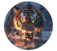 Jigsaw Puzzles for Adults 1000 Piece Angry Lake Tigers Cardboard Jigsaw Puzzles Perfect for Halloween,Christmas,Birthday Gift 67.5x67.5 cm