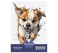 Jigsaw Puzzles for Adults 1000 Piece Angry Puppy Watercolor Art Puzzle for Adults Brain Teaser Game Presents for Women Fun Activities at Home 70x50cm/1000pcs