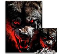 Jigsaw Puzzles for Adults 1000 Piece Angry Wild Wolf Red Eyes Impossible Jigsaw Puzzles for Adults for Birthdays And Holidays 1000 PCS(38x26cm)