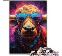 Jigsaw Puzzles for Adults, 1000 Piece Animal Buffalo Challenging Puzzles size 50x75cm Colorful Home Decor & Interactive Family Game