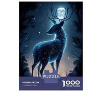 Jigsaw Puzzles for Adults 1000 Piece Animal Deer Neon Puzzles for Adults Relax Games Pattern Assembly Christmas Birthday Gifts 38x26cm/1000pcs