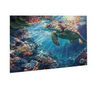 Jigsaw Puzzles for Adults 1000 Piece Animal Jigsaw Puzzle-Colourful, Challenging Game/Brainteasing Adult Jigsaws, The Whole 3D Jigsaw Gifts for Women, Men Beautiful Decoration-Sea Turtle fr0-1149
