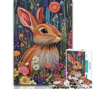 Jigsaw Puzzles for Adults 1000 Piece Animal Rabbit, Staycation Kill Time,gifts for Friends And Family for Age 14 Years Up 38x26cm