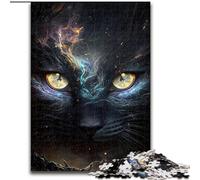 Jigsaw Puzzles for Adults 1000 Piece Animal Universe Black Cat Jigsaw Made of cardboard,for Teenagers, Family Interactive Game, Challenge Gift 1000pcs(26x38cm)
