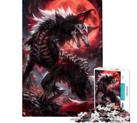Jigsaw Puzzles for Adults 1000 Piece Anime Blood Moon Wolf Difficult And Challenge Difficult Hard Toy Wall Decor for And from 14 Years And over (50x75cm)