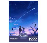 Jigsaw Puzzles for Adults 1000 Piece Anime Couple Under Shooting Stars Teenager Puzzles Hands-on Game Home Decoration Christmas Birthday Gifts 52x38cm/1000pcs