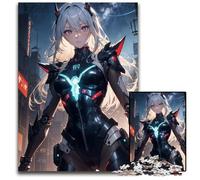 Jigsaw Puzzles for Adults 1000 Piece Anime Cyberpunk Girl Wooden Jigsaw Puzzles for Adults Challenging DIY Brain Teaser Perfect Family Game Or Decorative Gift 1000 PCS(75x50cm)