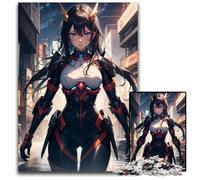 Jigsaw Puzzles for Adults 1000 Piece Anime Cyberpunk Girl Wooden Jigsaw Puzzles Ideal for Teenagers & Collectors Travel Gift Family Activity 1000 PCS(75x50cm)