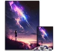 Jigsaw Puzzles for Adults 1000 Piece Anime Girl On Galaxy Hill Impossible Jigsaw Puzzles for Adults for Holidays Birthdays And Family Game Nights 1000 PCS(75x50cm)