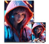 Jigsaw Puzzles for Adults 1000 Piece Anime Hoodie Cute Girl Paper Jigsaw Puzzles for Adults Challenging DIY Brain Teaser Perfect Family Game Or Decorative Gift 1000 PCS(38x26cm)