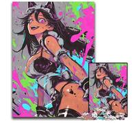 Jigsaw Puzzles for Adults 1000 Piece Anime Maid with Cat Ears Wooden Jigsaw Puzzles for Adults Birthday Gift Idea Challenging Brain Teaser Game 1000 PCS(75x50cm)