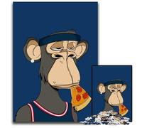 Jigsaw Puzzles for Adults 1000 Piece Ape Pizza Wooden Jigsaw Puzzles for Adults Challenging DIY Brain Teaser Perfect Family Game Or Decorative Gift 1000 PCS(75x50cm)