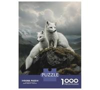 Jigsaw Puzzles for Adults 1000 Piece Arctic Fox Duo Puzzles for Adults Relaxing Games A Work of Art Fun Activities at Home 38x26cm/1000pcs