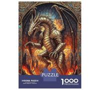 Jigsaw Puzzles for Adults 1000 Piece Armored Dragon Stained Glass Illustration Jigsaw Hands-on Game Birthday Present Unique Birthday And Xmas Gifts 52x38cm/1000pcs