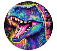 Jigsaw Puzzles for Adults 1000 Piece Art Dinosaurs Round Jigsaw Puzzles Interactive Family Game,DIY Home Decor,Challenging Brain Teaser Gift (67.5x67.5cm)