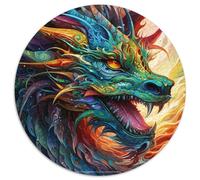 Jigsaw Puzzles for Adults, 1000 Piece Art Flying Dragons Round Puzzles Perfect for Family Fun on Christmas,Thanksgiving,Birthdays & Easter (67.5x67.5cm)