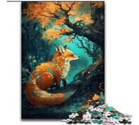 Jigsaw Puzzles for Adults 1000 Piece Art Fox Under The Tree Puzzles 1000 Pieces for Adults Engaging Family Game Night Activity (Size 50x75cm)